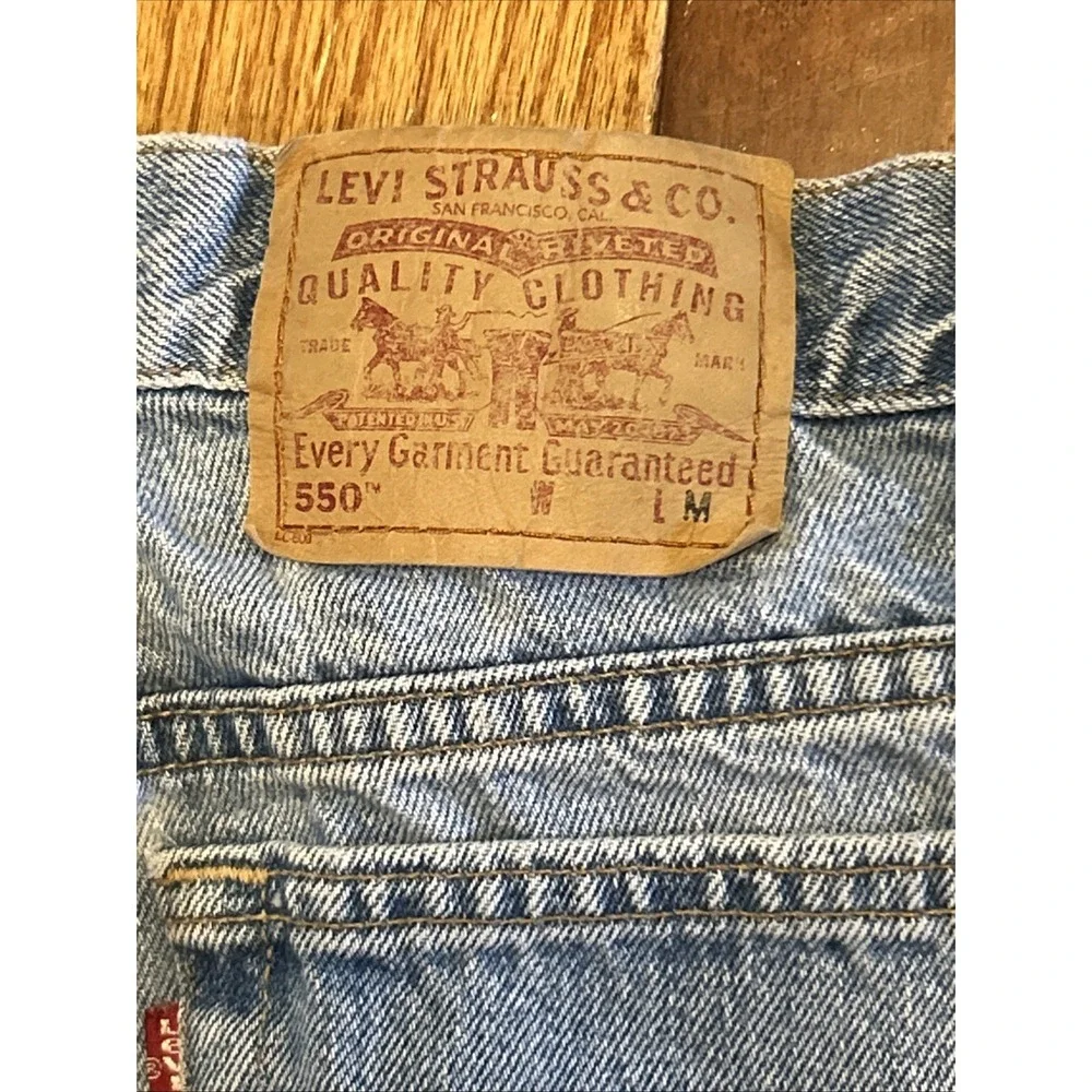 Vintage Levis 550 Jeans 12 Medium Petite Relaxed Fit Tapered‎ Leg Light USA Y2K